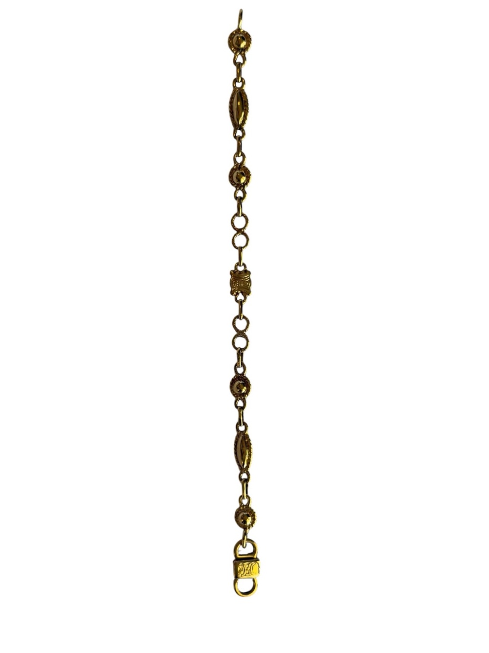 Vintage Celine Paris Gold Tone Bracelet 7.5”
